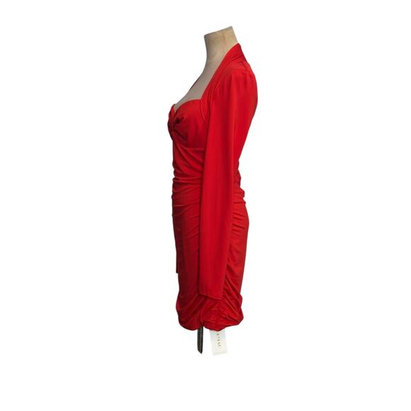 Uryiao red long sleeves bodycon mini dress size medium - Picture 14 of 16